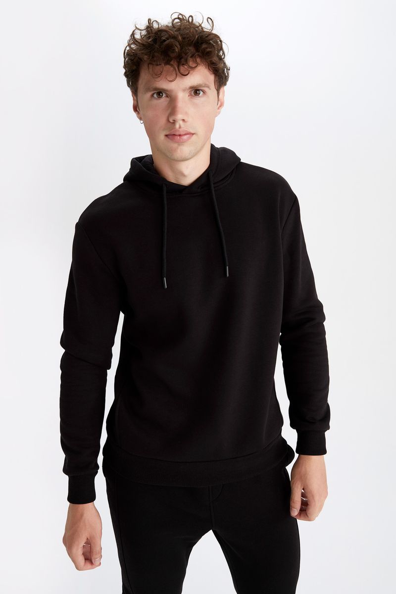 Man Knitted Standart Fit Sweatshirt -Black