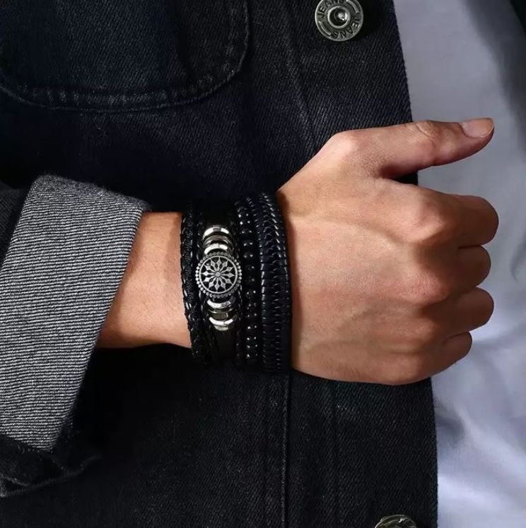 4 In 1 Retro Braided Adjustable Hand Bracelets