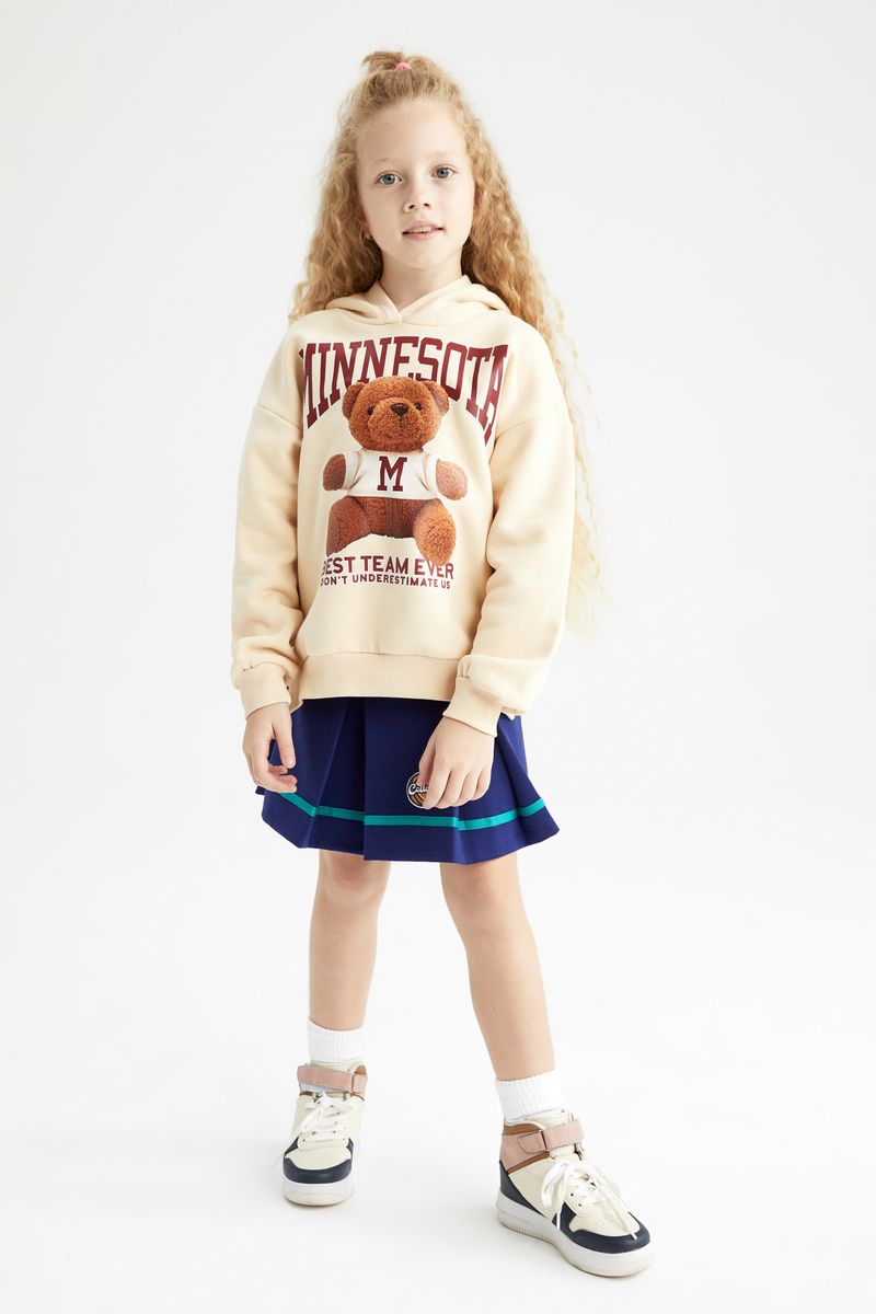 Girl Pleat Knitted Skirt -Blue