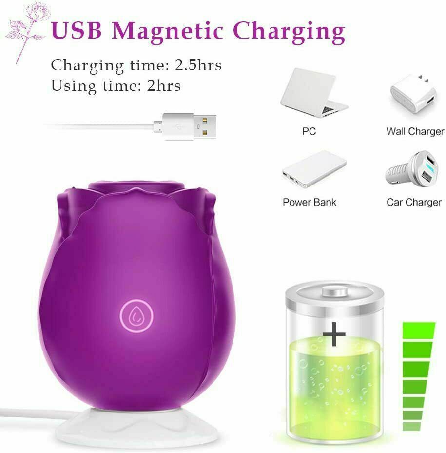 Rose Vibrator Vagina Clit Sucker Female Couple Sex Toy