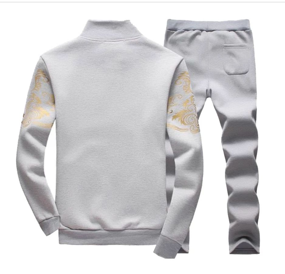 Men's Tracksuit Sportswear Two Piece Set - Grey
