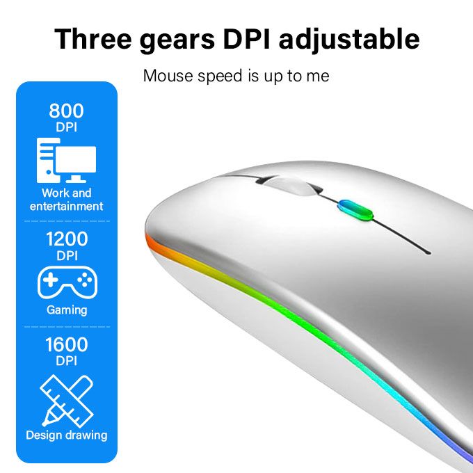 Bluetooth Dual Model Led 2.4Ghz Rechargeable Wireless Mouse