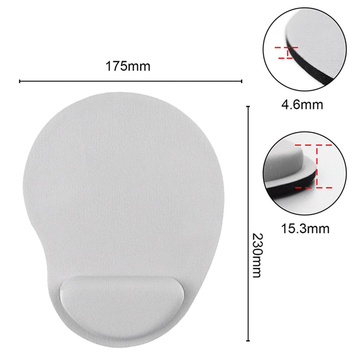 Mouse Pad Relieve Stress Comfy EVA Wrist Support-Black
