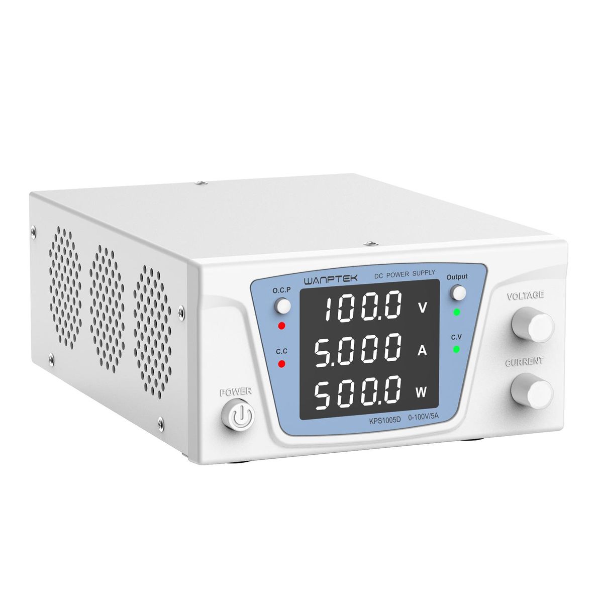 WANPTEK  DC Power Supply Variable 100V 5A Bench Power Supply High Power with 4-Digit LED Display Adjustable Switching Power Supply with Encoder Adjustment knob OCP Switch Output Enable/Disable Button