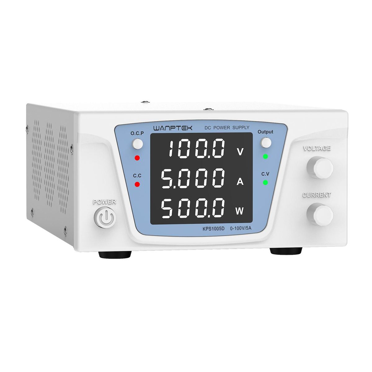 WANPTEK  DC Power Supply Variable 100V 5A Bench Power Supply High Power with 4-Digit LED Display Adjustable Switching Power Supply with Encoder Adjustment knob OCP Switch Output Enable/Disable Button