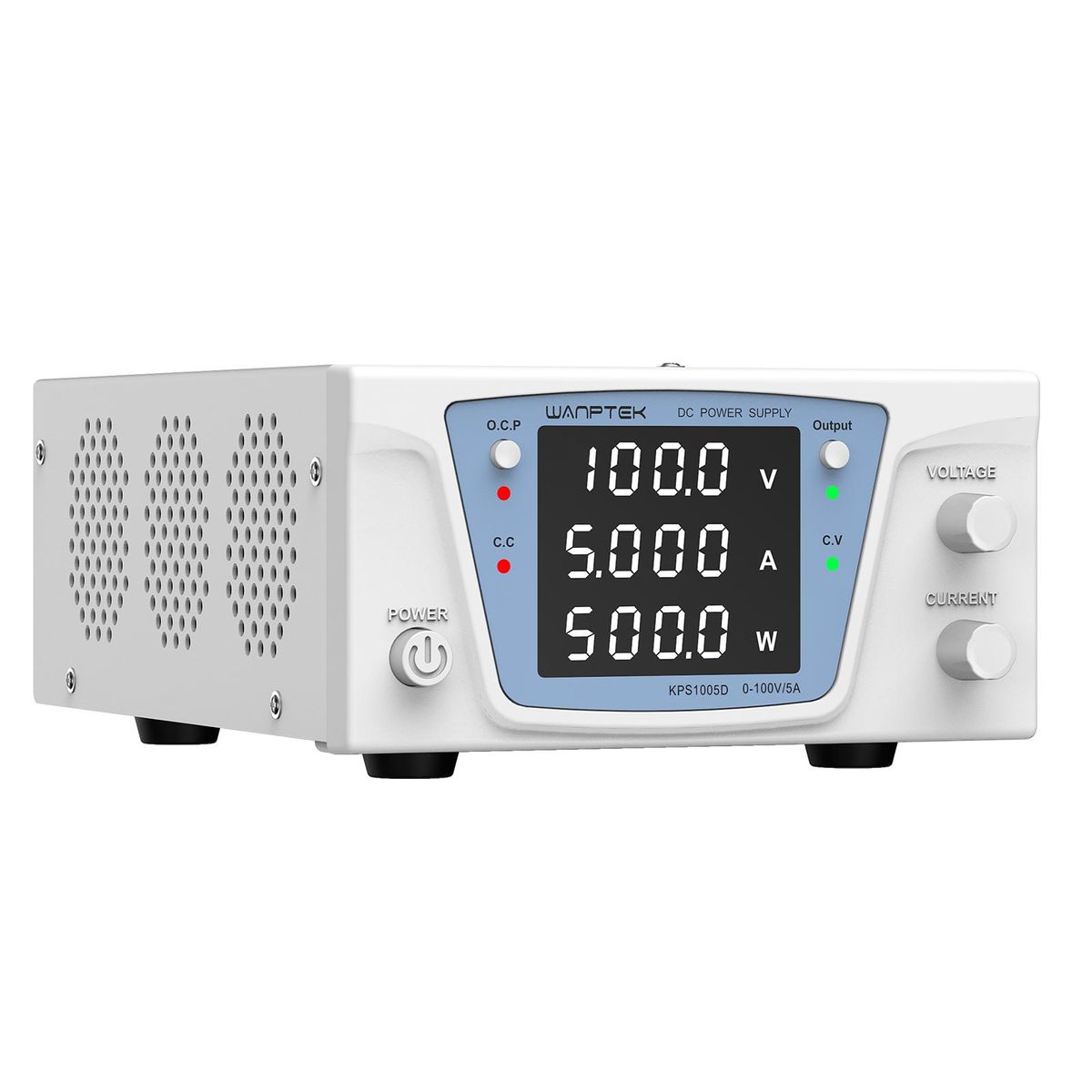 WANPTEK  DC Power Supply Variable 100V 5A Bench Power Supply High Power with 4-Digit LED Display Adjustable Switching Power Supply with Encoder Adjustment knob OCP Switch Output Enable/Disable Button