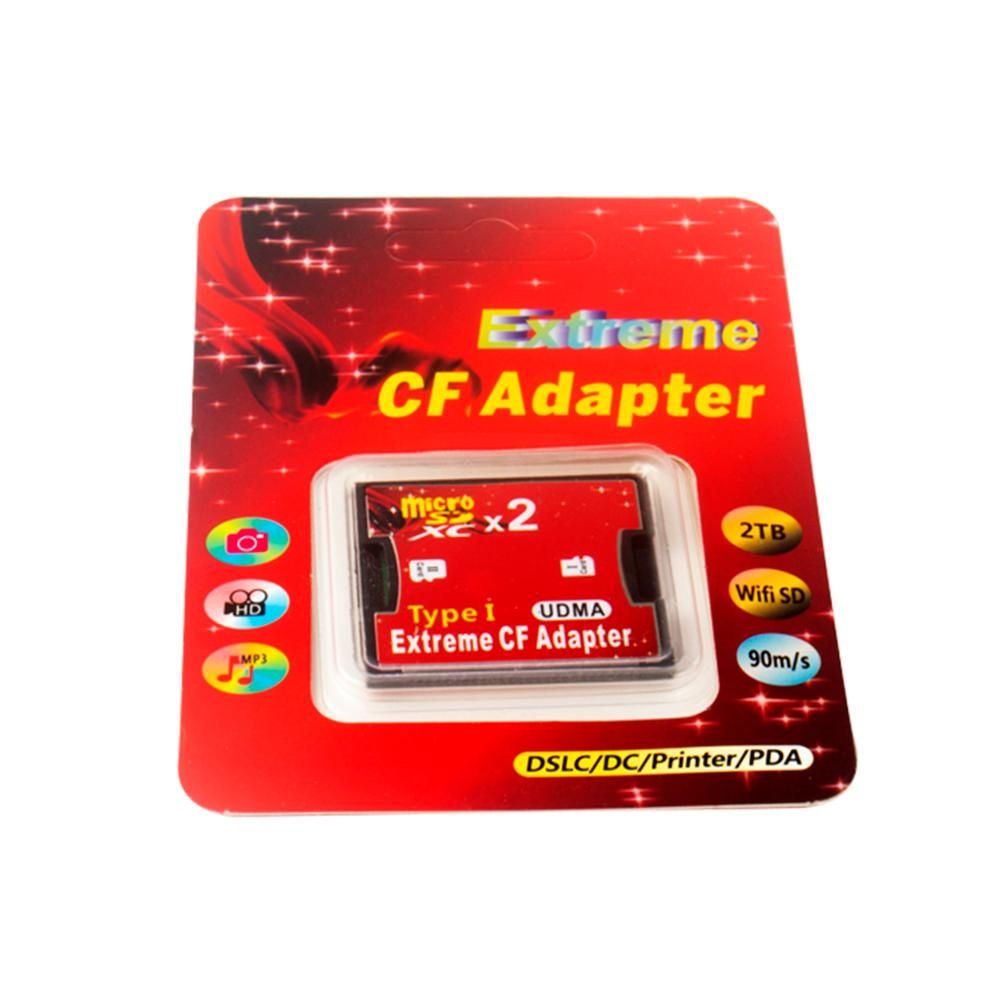 Dual TF to CF Adapter Card Dual Micro SD to CF Converter Support SDXC 2TB High Speed Card Cover