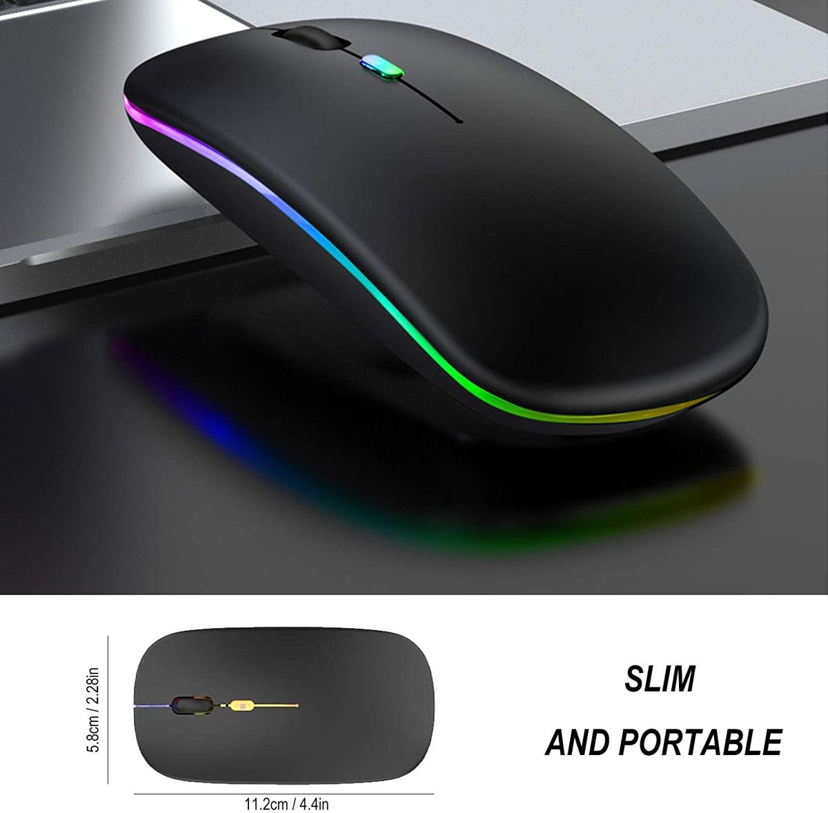 2.4G Colorful RGB Lighting Wireless Mouse