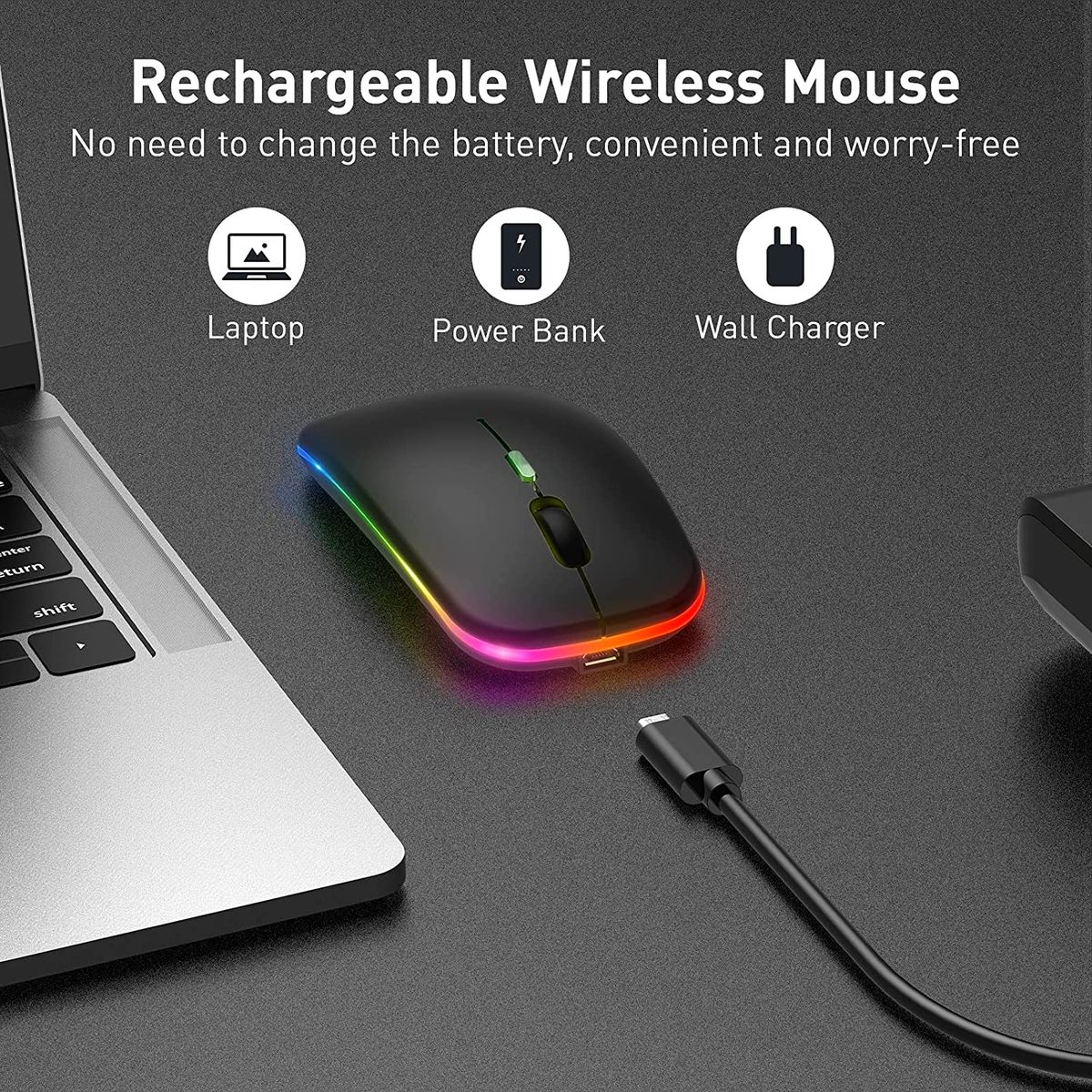 2.4G Colorful RGB Lighting Wireless Mouse
