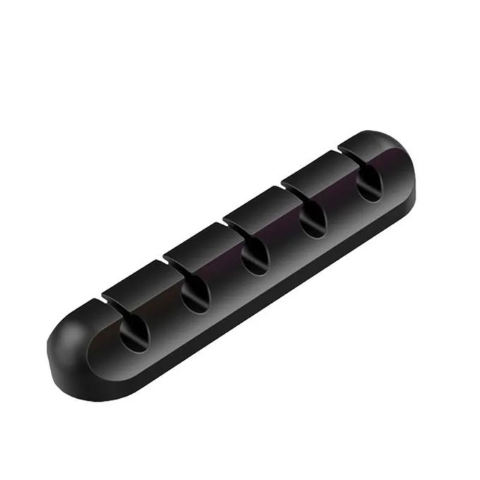 5 Holes Adhesive Cable Organizer Black