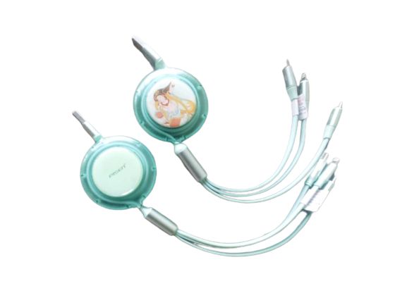 Multi-Charging  Cable 3 In 1 Portable Retractable Cable.