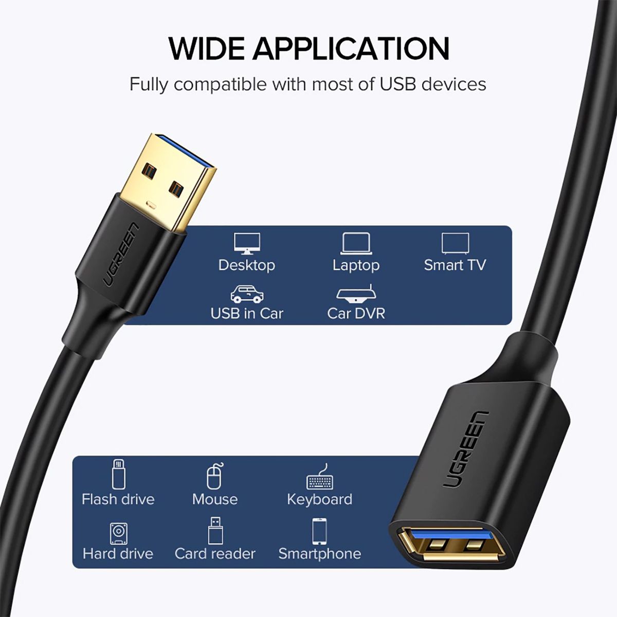 USB 3.0 Extension Male Cable 3m (Black)