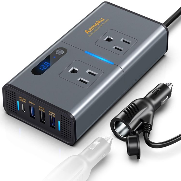 Car 200W Inverter USB Power Converter Socket, US Plug