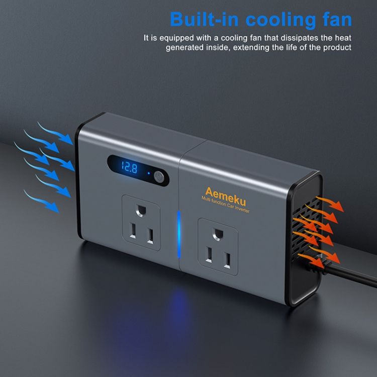 Car 200W Inverter USB Power Converter Socket, US Plug