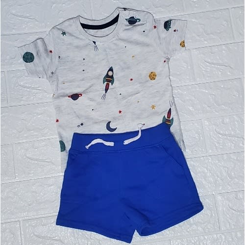 Space Design Tshirt And Shorts Set