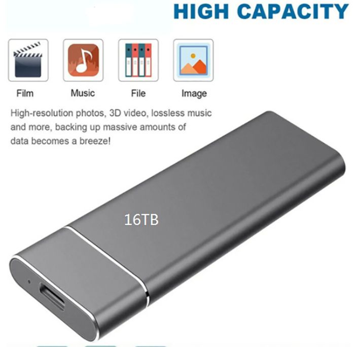 16TB SSD Hard Disk Drive HDD Mobile External Storage Device