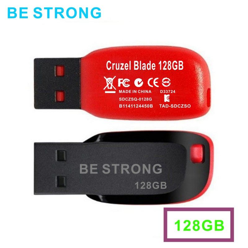 128G USB Flash Drive Small And Convenient  Pen Drive  Red