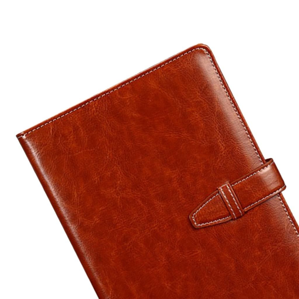 PU Leather Notebook Bound Daily Men Women Planner Note Taking Brown