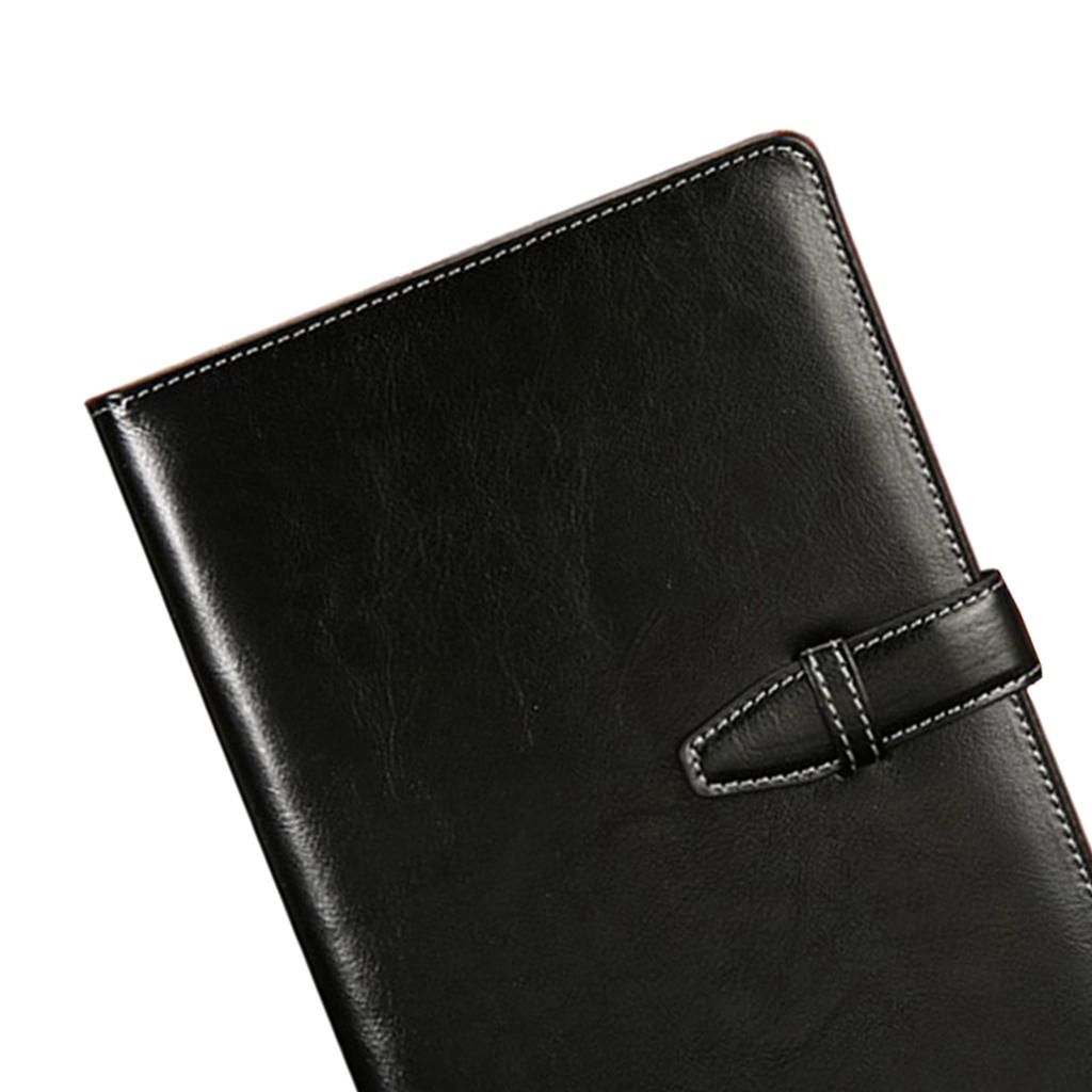 Leather Journal Notebook A5 School Planner Notepad Writing Pen Black