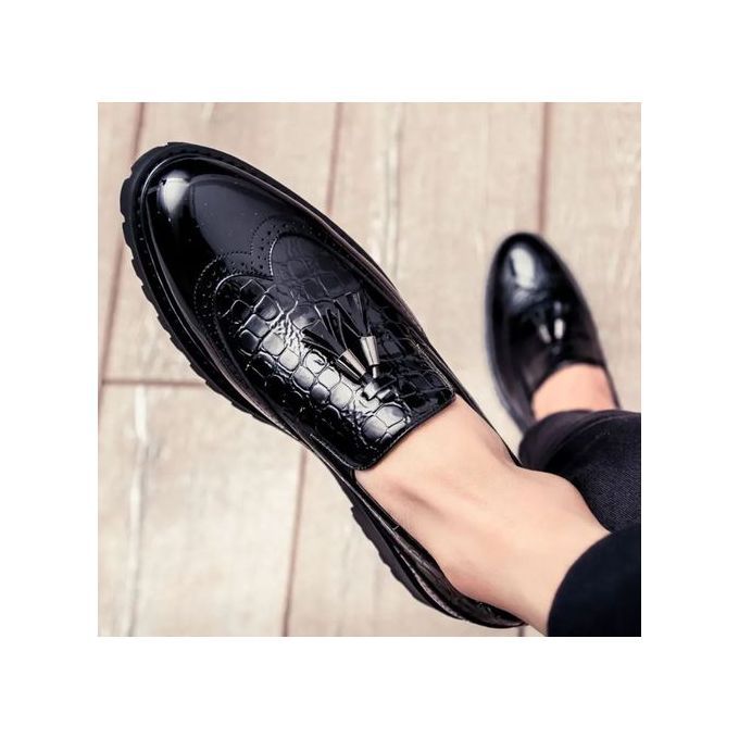 Men's Brogue Tie Designers Shoe Black