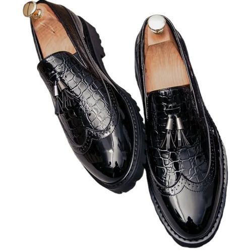 Men's Brogue Tie Designers Shoe Black