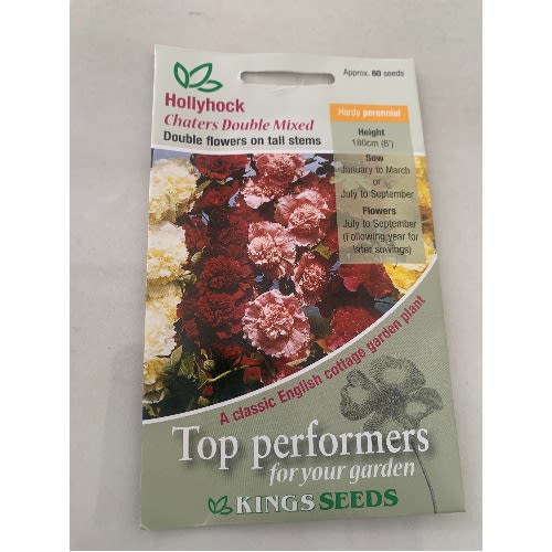 Hollyhock-chaters Double Mixed-60seeds
