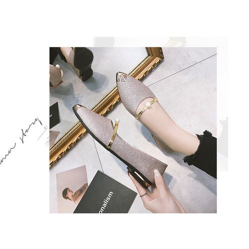 Women's Classy Pointer Ballerina Shoes Flat Shoe - Gold