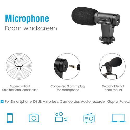 Live Streaming Vlogging Kit LED Video Light Tripod Phone Holder + Microphone For YouTube/Tiktok/Facebook/Camera