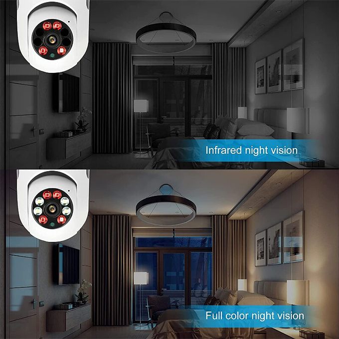 1080P Wireless 360 Rotate Auto Tracking Panoramic Camera Light Bulb Wifi PTZ IP Cam