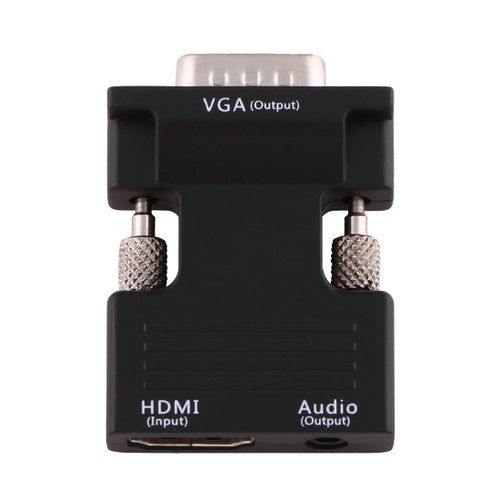 Hdmi Female To Vga Male Converter With Audio Output Adapter For Projector, Monitor, Tv Sets(black)
