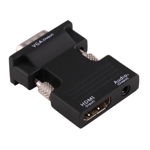 Hdmi Female To Vga Male Converter With Audio Output Adapter For Projector, Monitor, Tv Sets(black)
