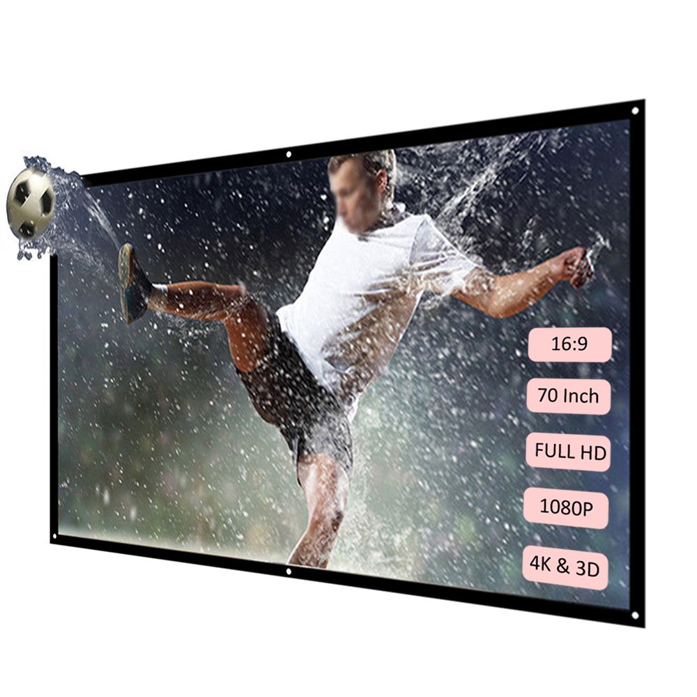 H70 70'' Portable Projector Screen HD 16:9 White Dacron 70 I