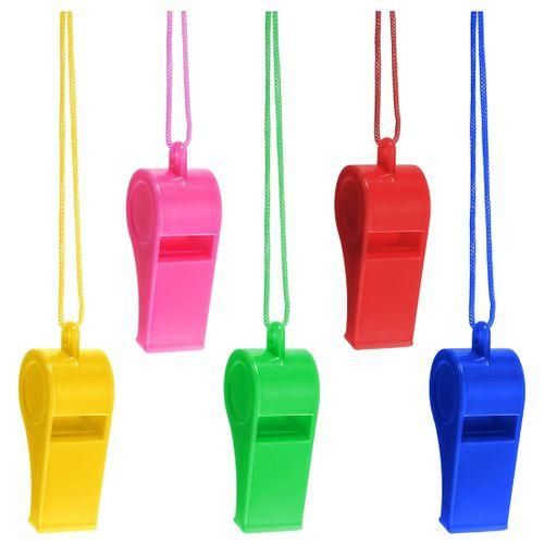 40 Pieces Plastic Whistles With Lanyards For