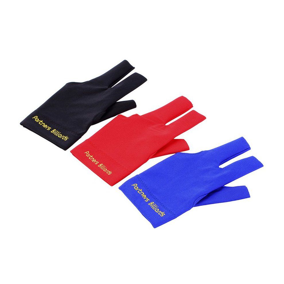 MT Spandex Snooker Billiard Cue Glove Pool Left Hand Open Three Finger Accessory-black