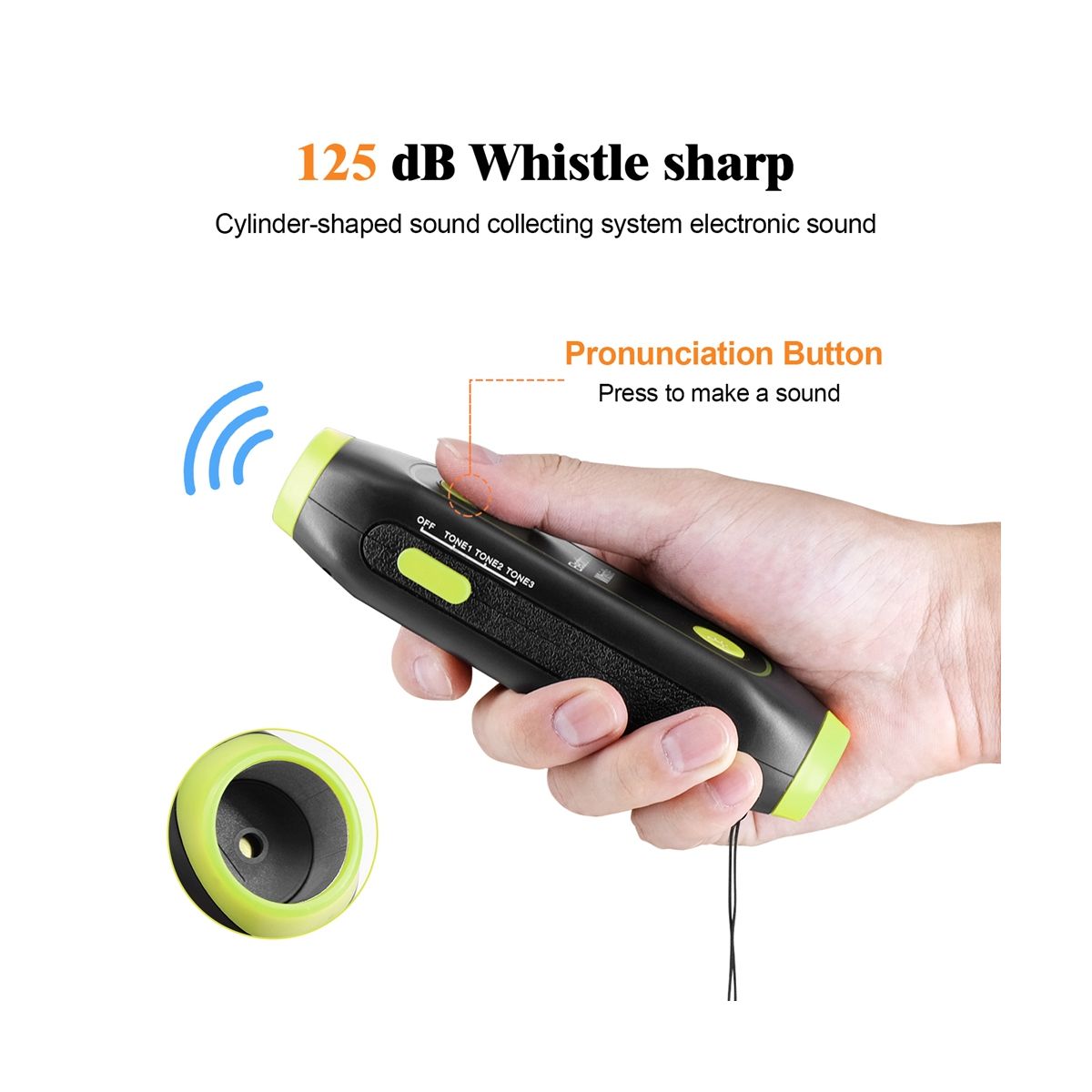 BasketballFootball Game Referee Whistle Camping Hiking Electronic Whistle for Emergency Tool Green Yellow