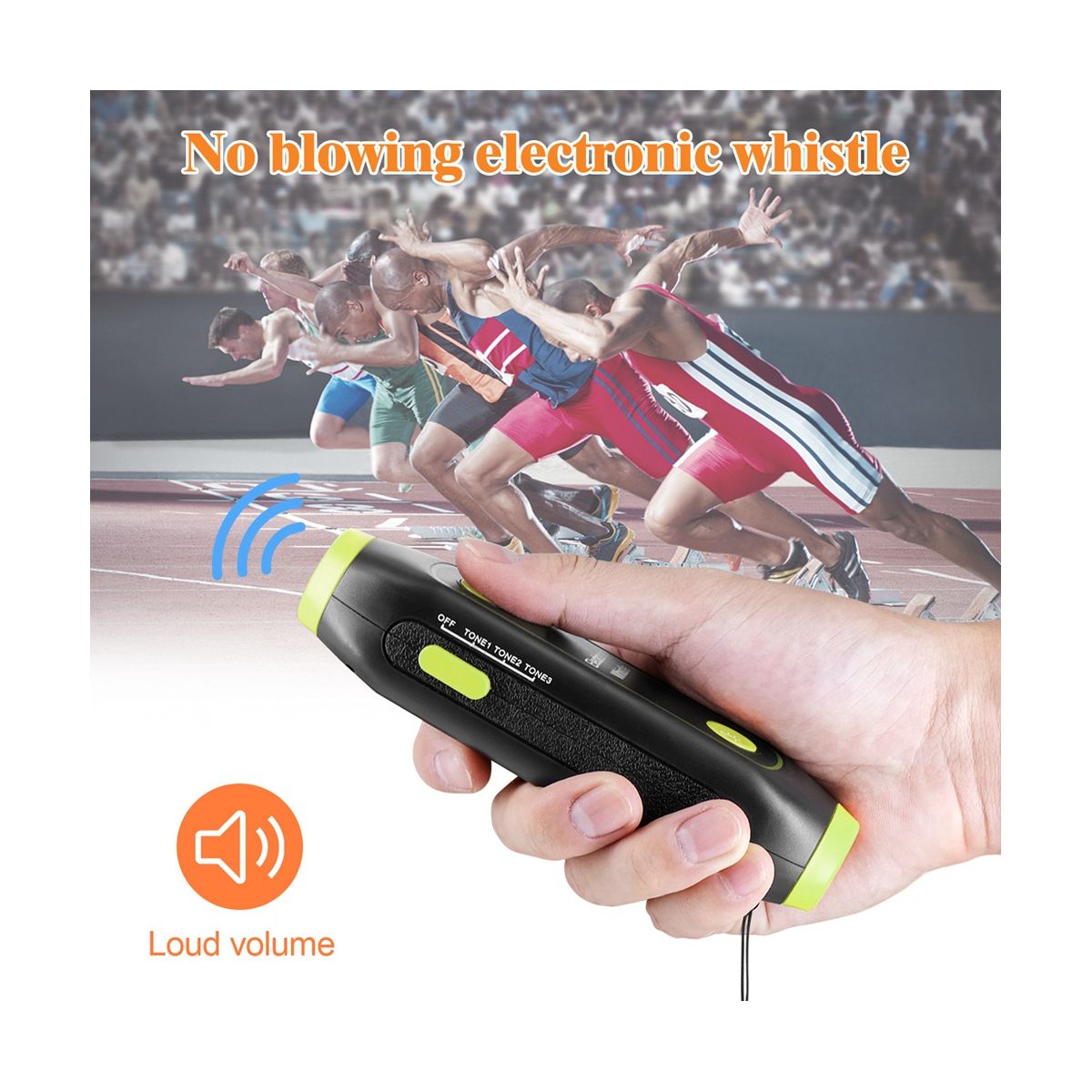 BasketballFootball Game Referee Whistle Camping Hiking Electronic Whistle for Emergency Tool Green Yellow