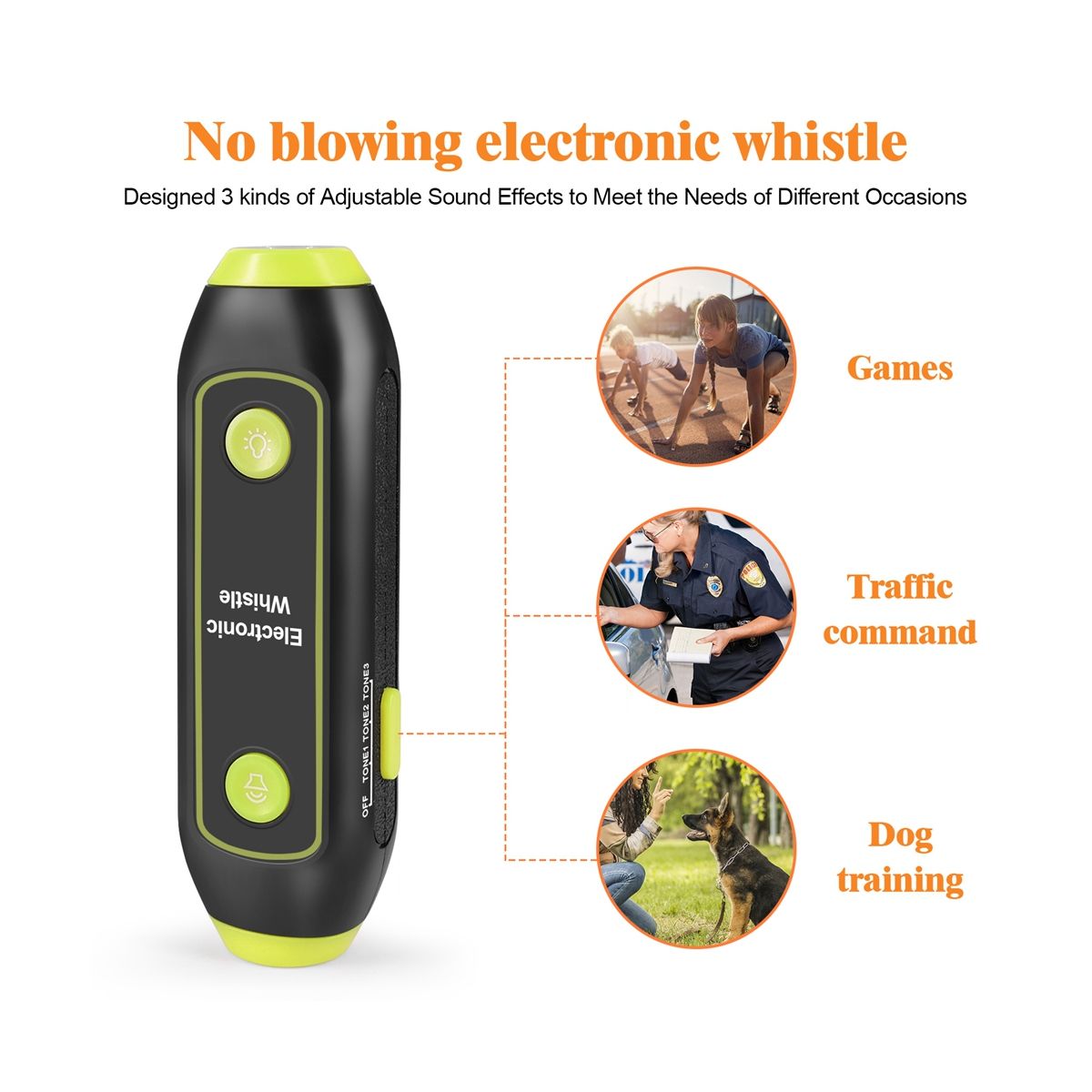 BasketballFootball Game Referee Whistle Camping Hiking Electronic Whistle for Emergency Tool Green Yellow