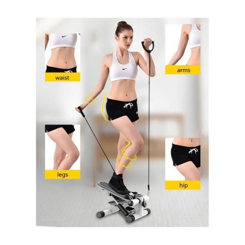 MINI STEPPER WITH RESISTANCE BANDS AND GYM BALL