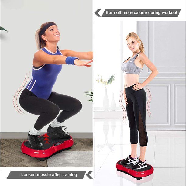 Vibration Plate Exercise Machine, Full Body Workout Fitness Platform, W/ Loop Bands & Remote Controller, Bluetooth, 1-99Levels Speed
