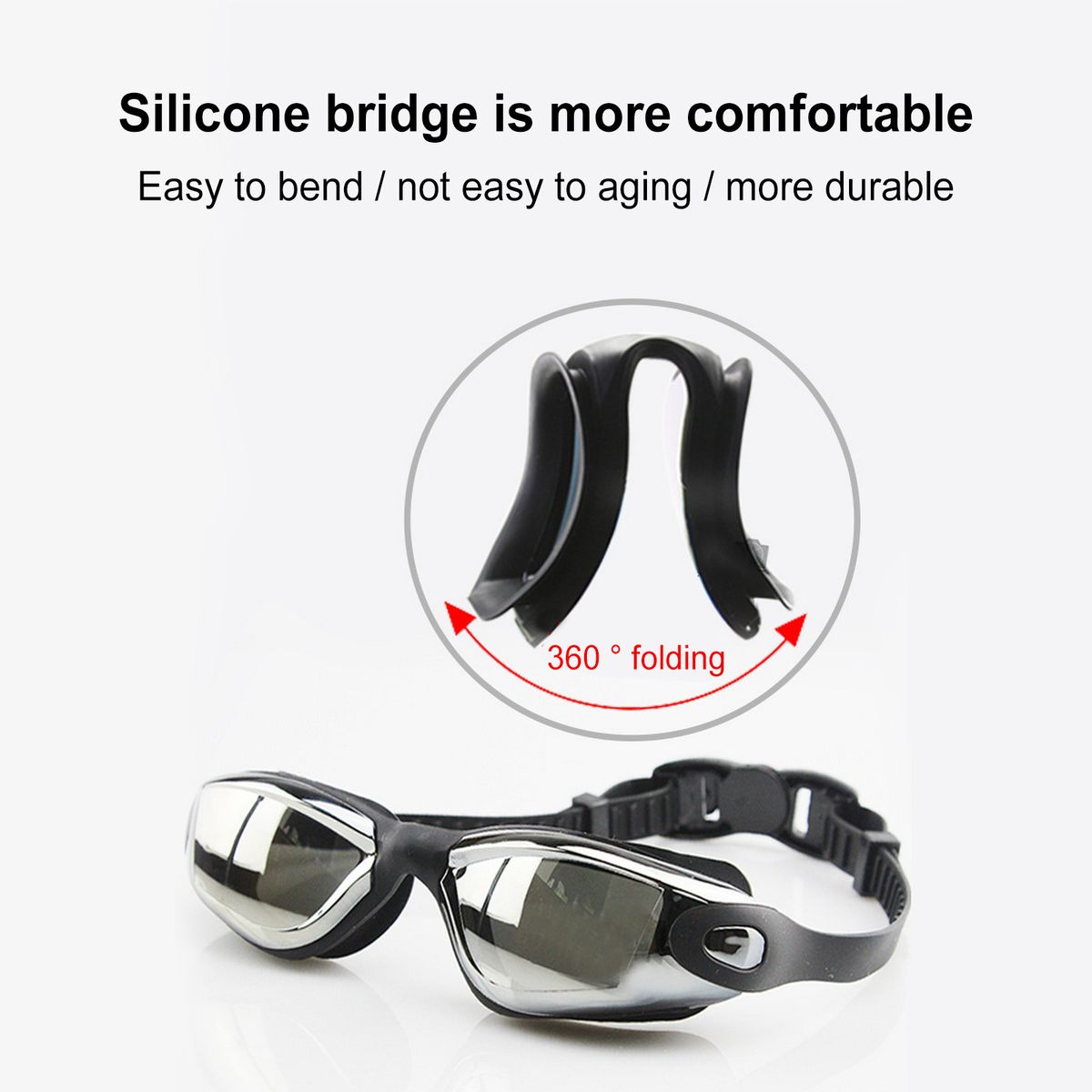 Swimming Goggles With Earplugs Nose Clip Swimming Cap