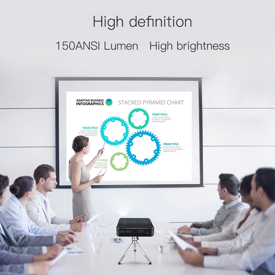 D13 2+16G 854 X 480 Android 7.1.2 Mini Pocket Projector, Support USB / TF / HDMI