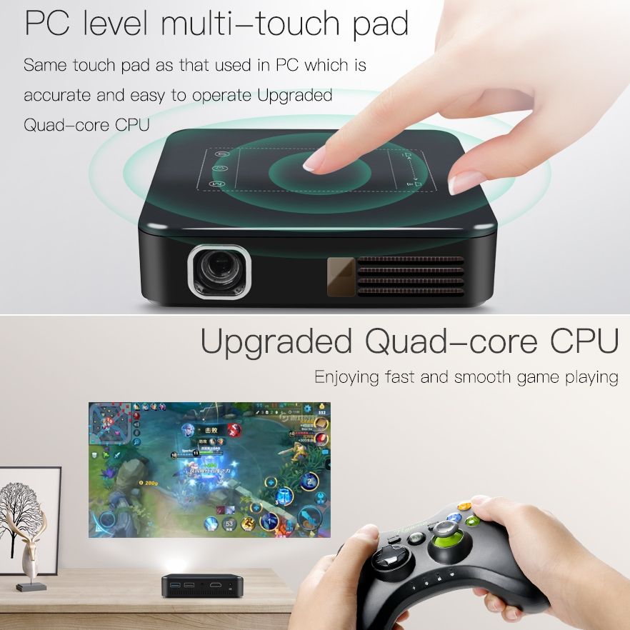 D13 2+16G 854 X 480 Android 7.1.2 Mini Pocket Projector, Support USB / TF / HDMI