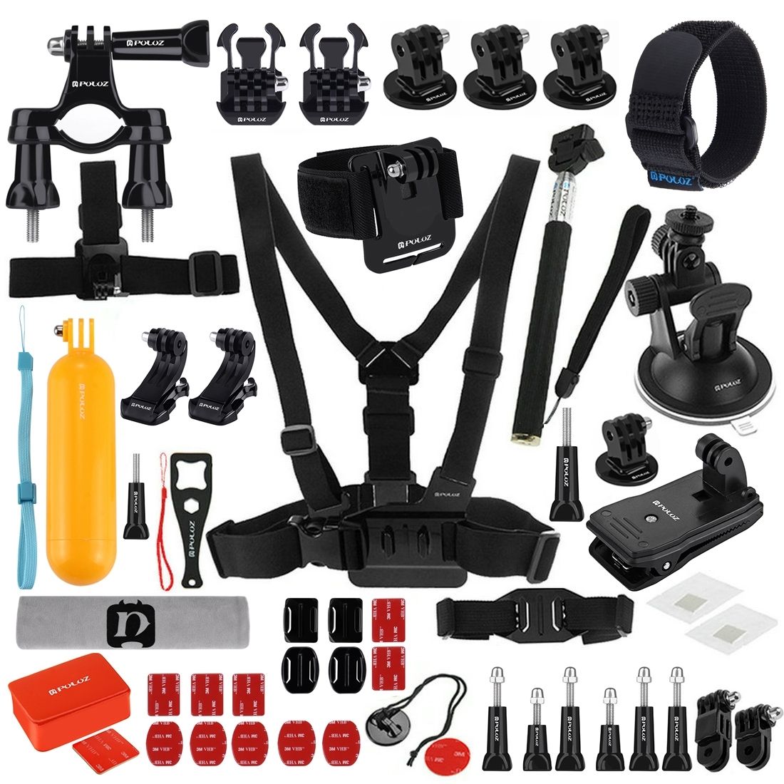 Puluz 53 In 1 Accessories Total Ultimate Combo Kit For Gopro Hero5 /4 /3+ /3 /2 /1