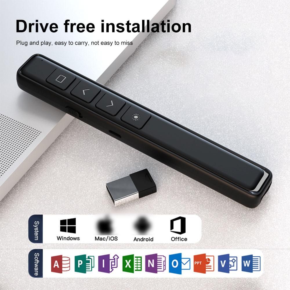 2.4GHz RF Wireless Presenter Remote Controller USB Pointer For Projector Powerpoint Slide PPT Page Turner