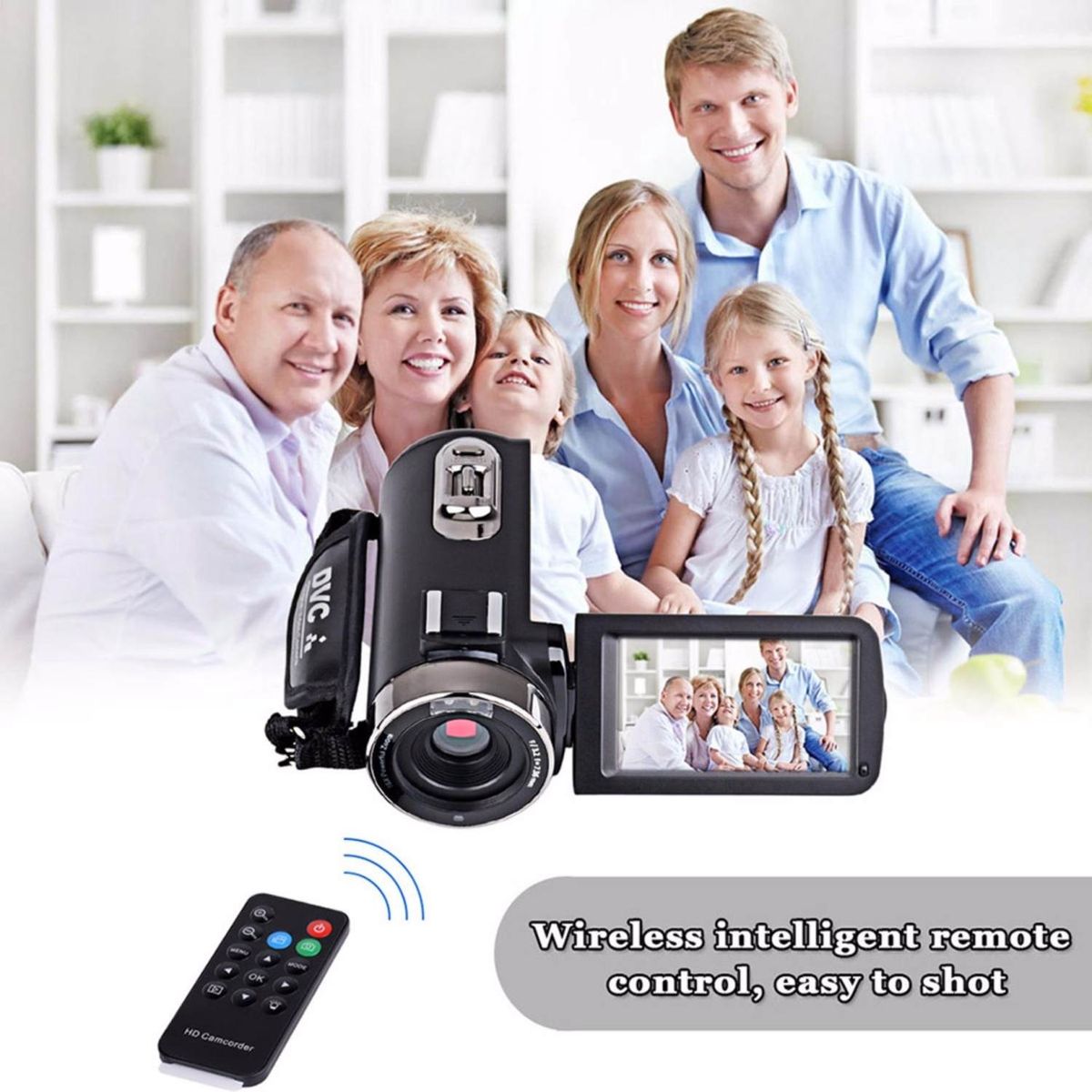 LEBAIQI 24 Megapixels 16X Zoom Full HD 1920*1080P Digital Video Camcorder Portable 270 Degree Rotation Touch Screen Camera With Nightshot Function. Remote Control And A Stereo Microphone DVR104H