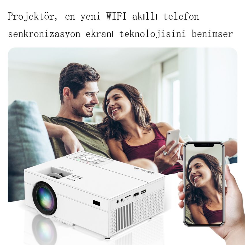1080P HD Projector Multimedia Projector(Upgraded Version)