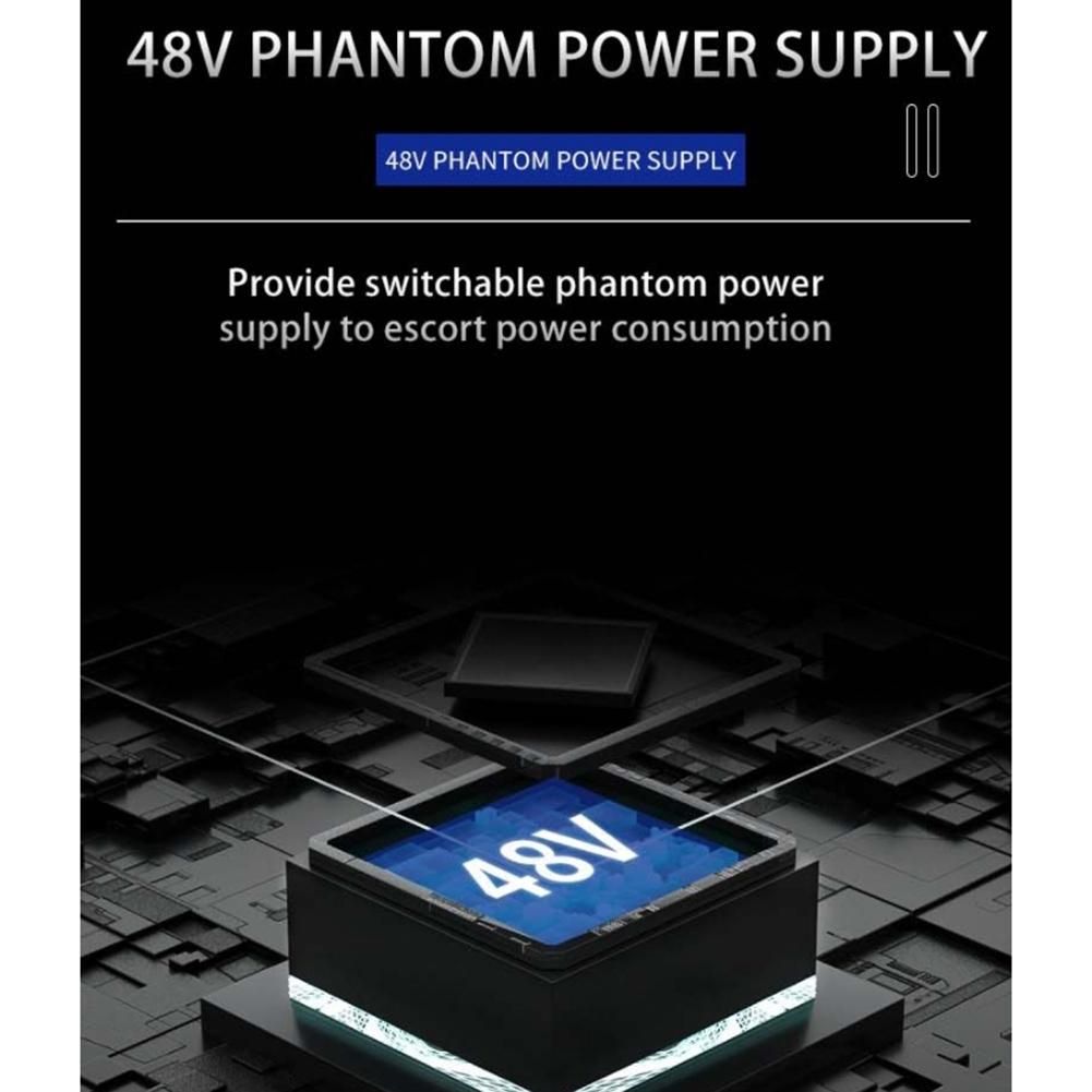 TEYUN Q-12 Sound Card Audio Mixer Sound Board Console Desk System Interface 4 Channel 48V Power Stereo Computer Sound Card