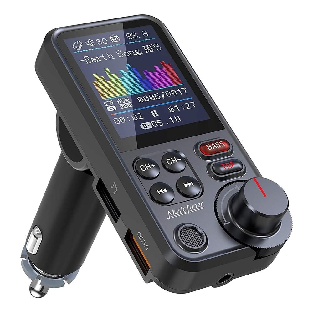 Wireless Car Bluetooth FM Transmitter Aux Supports QC3  Charging Treble And Bass Sound Music Player Car Charger Quick