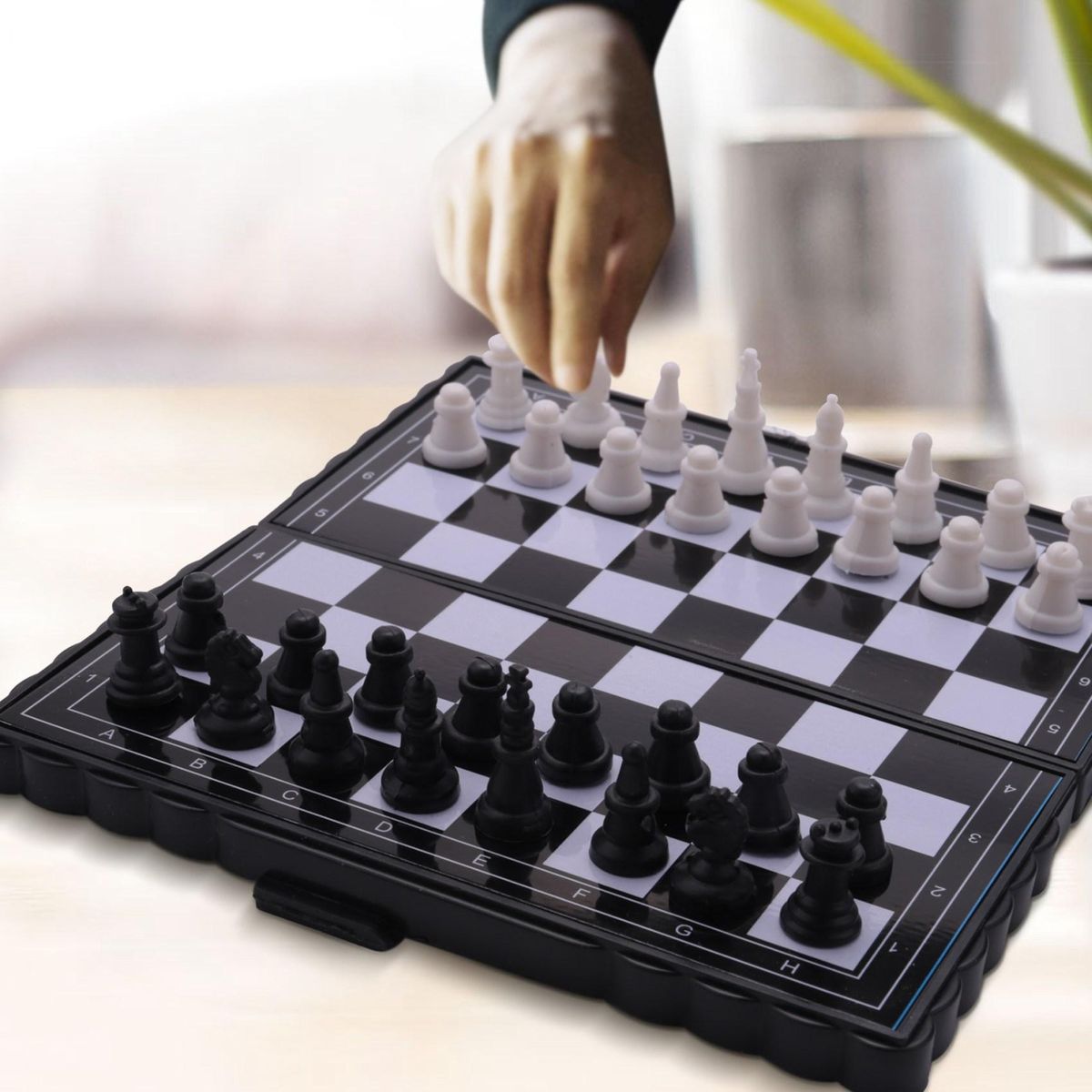 5x5 Inch Chess Portable Plastic Folding Board With Magnetic Chess Game Mini Chess Set Puzzle Party Family Event