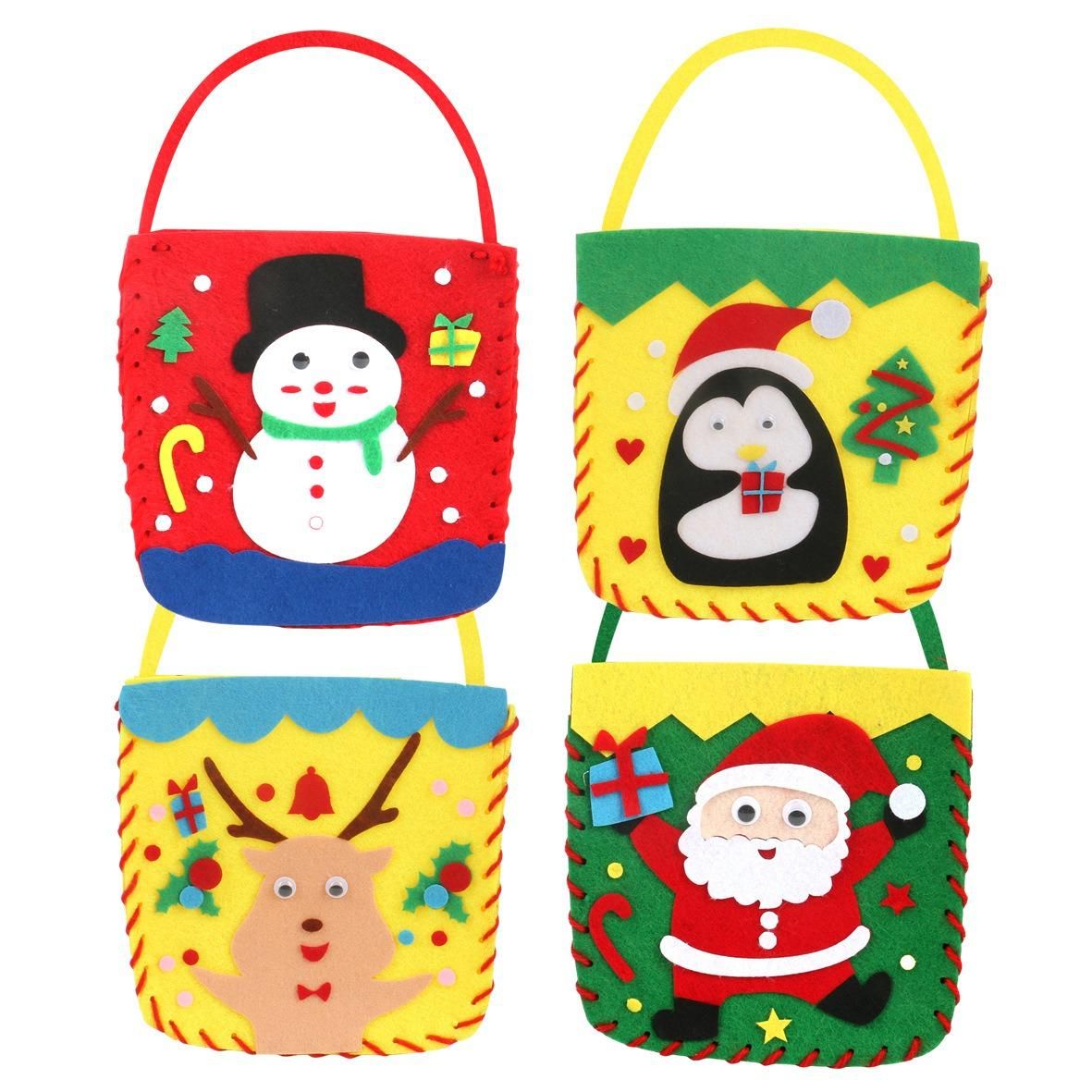 4 Pieces Fashion Children's Christmas Bag Handmade DIY